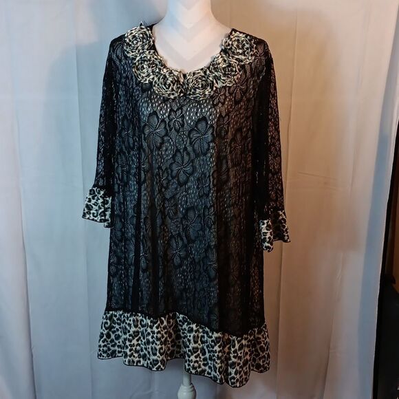 Aster By Firmina Lace Animal Print Dress - Picture 1 of 8